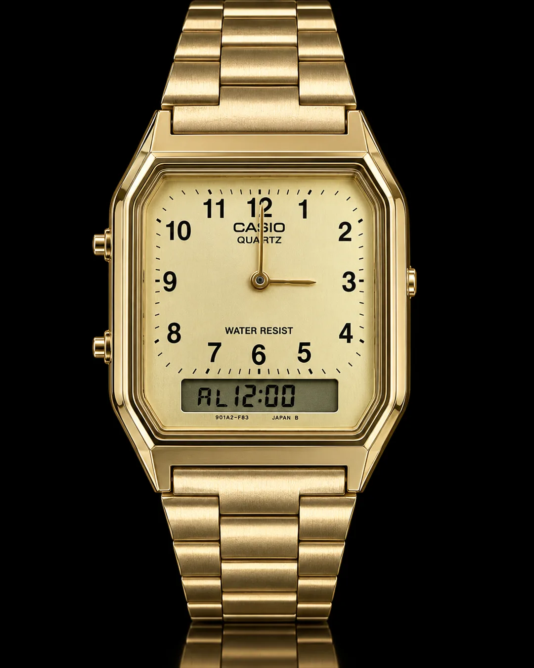Casio AQ-230GA-9B · Analógico digital dorado