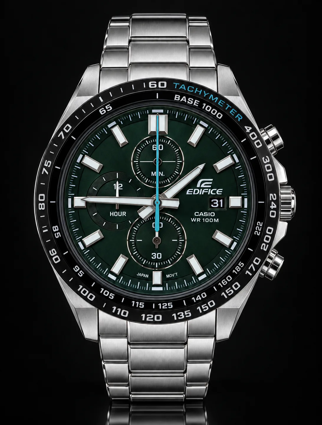 Casio Edifice EFR-574DB-3AV · Cronógrafo verde y negro