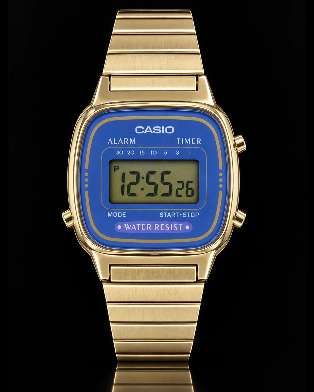 Casio Digital dorado con frente azul