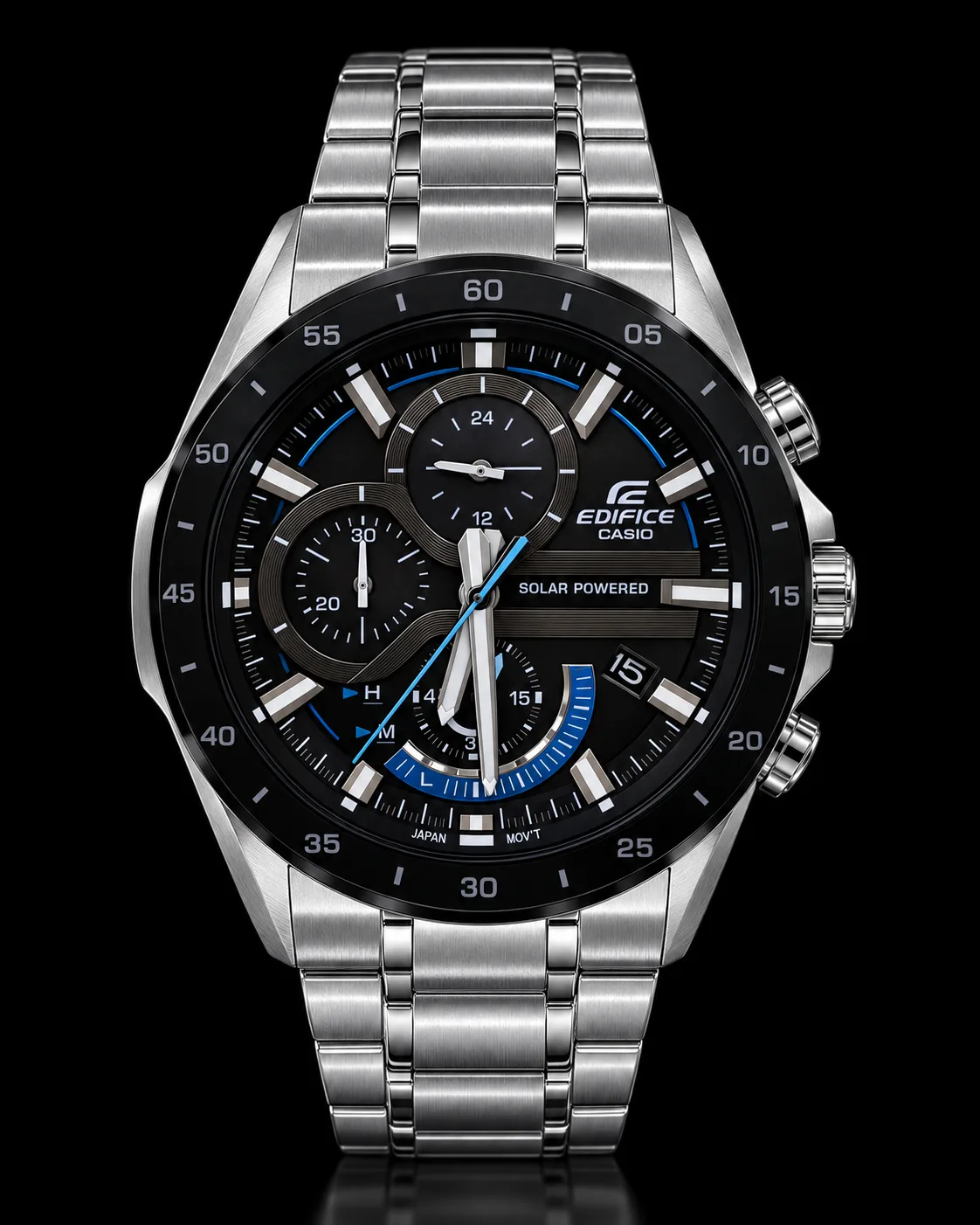 Casio Edifice · Negro con detalles azules