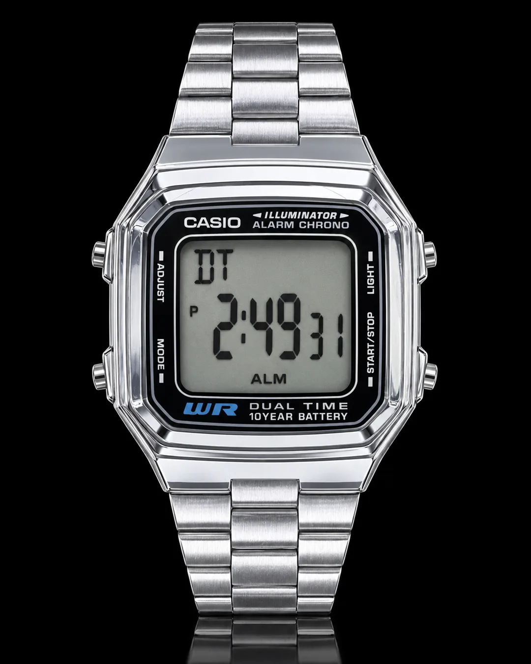 Casio A178WA-1A · Digital plateado Dual Time
