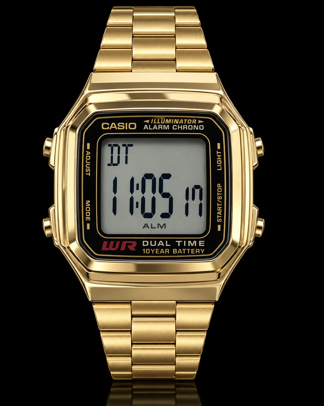 Casio A178WGA-1A · Digital dorado Dual Time
