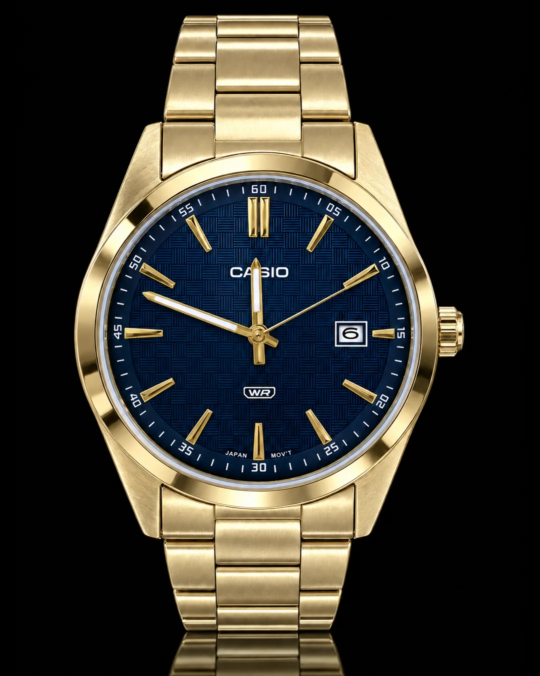 Casio MTP-VD03G-2A · Dorado con esfera azul