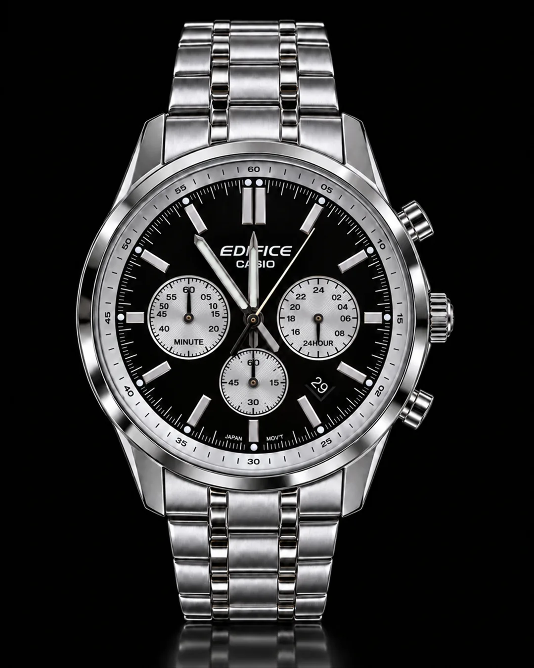 Casio Edifice · Negro con subesferas plateadas